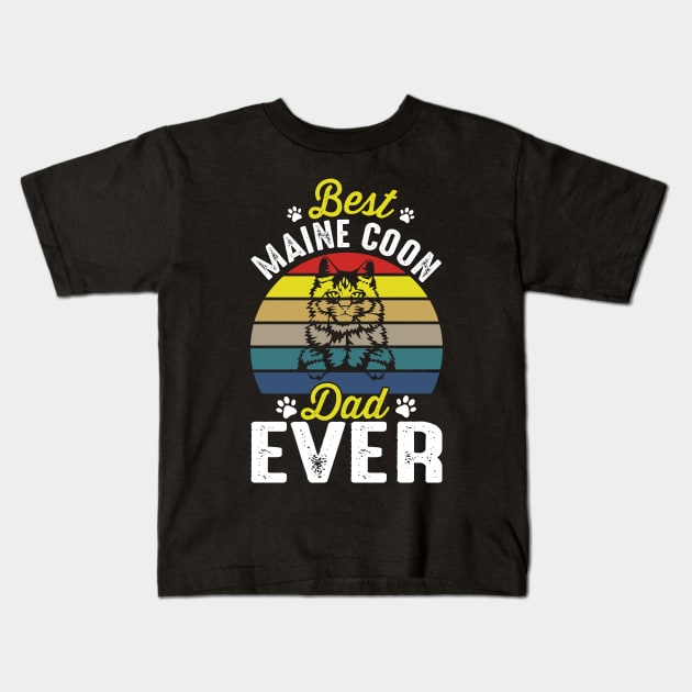 Best maine coon dad ever Kids T-Shirt by Lever K mauldin